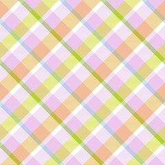 Rainbow Pastel Diagonal Plaid Tartan textured Seamless Pattern Design