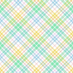 Rainbow Pastel Diagonal Plaid Tartan textured Seamless Pattern Design
