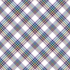 Rainbow Pastel Diagonal Plaid Tartan textured Seamless Pattern Design