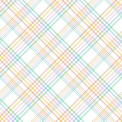 Rainbow Pastel Diagonal Plaid Tartan textured Seamless Pattern Design
