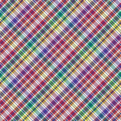 Rainbow Diagonal Plaid Tartan textured Seamless Pattern Design