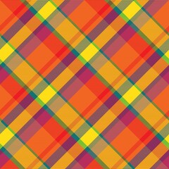 Rainbow Diagonal Plaid Tartan textured Seamless Pattern Design - obrazy, fototapety, plakaty