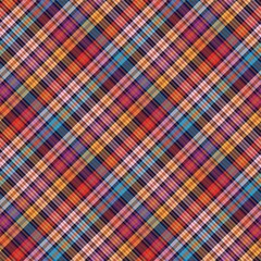 Rainbow Diagonal Plaid Tartan textured Seamless Pattern Design