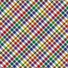 Rainbow Diagonal Plaid Tartan textured Seamless Pattern Design