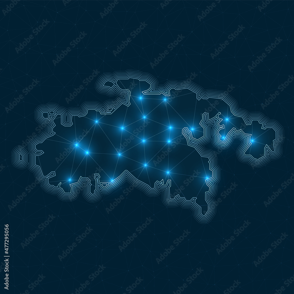 Aufkleber saint john network map. abstract geometric map of the island. digital connections and telecommunicat