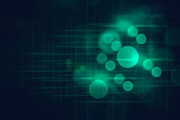 Abstract green bokeh light background for information technology concepts