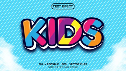 editable text effect kids theme