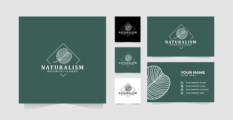 Fototapeta premium Botanical or Flower Logo and Business Card Template