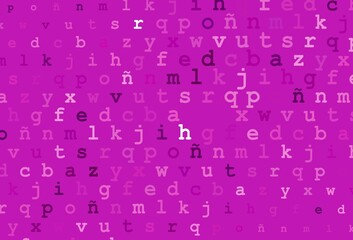 Light purple vector pattern with ABC symbols.