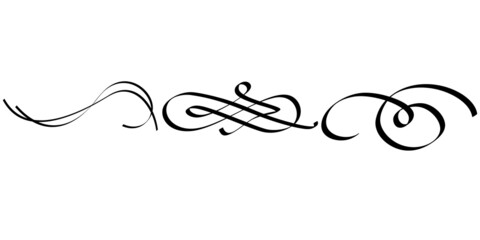 Set Elegant calligraphic element