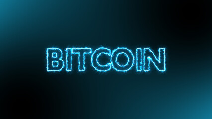 Cryptocurrency on blue fire energy over black background. Cryptocurrency on the market.