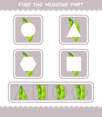 Match cartoon edamame parts. Matching game. Educational game for pre shool years kids and toddlers