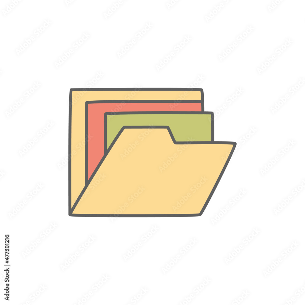 Poster file folder icon in color icon, isolated on white background
