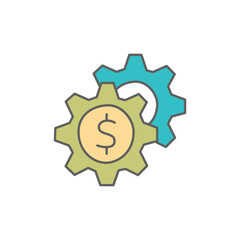 Money making Icon  in black line style icon, style isolated on white background