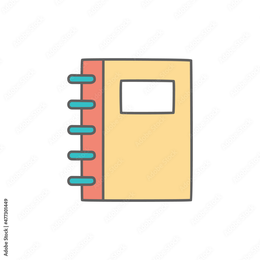 Poster notebook icon in color icon, isolated on white background