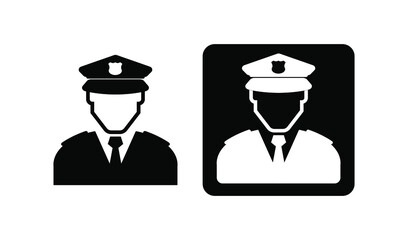 police man icon on white background	 - obrazy, fototapety, plakaty