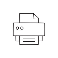 Print Icon  in black line style icon, style isolated on white background