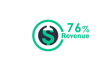 76% revenue design vector image
