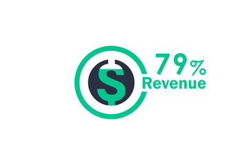 79% revenue design vector image