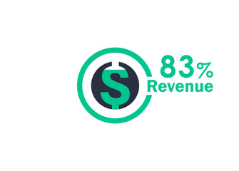 83% revenue design vector image