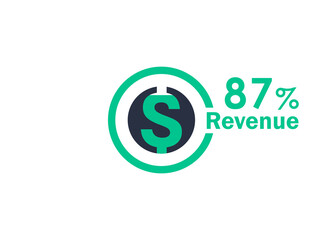 87% revenue design vector image