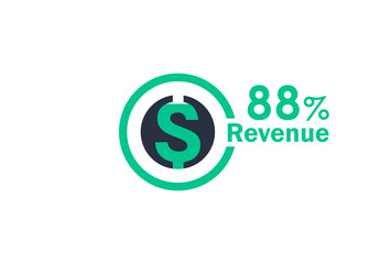 88% revenue design vector image