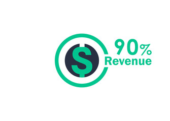 90% revenue design vector image