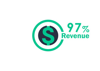 97% revenue design vector image