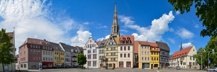 Fototapeta na wymiar Panorama Markt in Merseburg / Sachsen-Anhalt