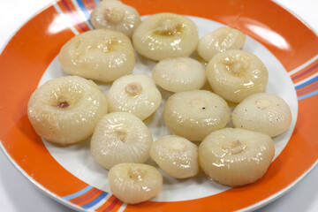 sweet and sour onions served