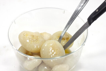 sweet and sour onions served