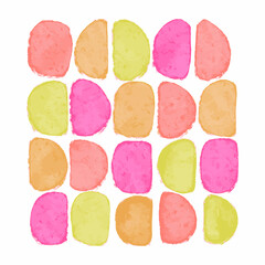 Watercolor Orange Forms. Vector Illustration of Splash Painting Hand Drawn.