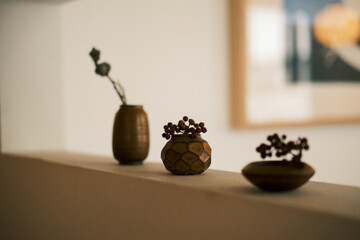 living room with flowers