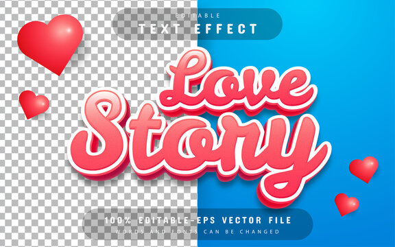 Love Story Text Effect Editable