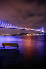Bosphorus Bridge and Istanbul Night, Besiktas Istanbul Turkey