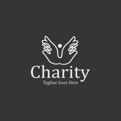 Charity logo design template. Vector illustration
