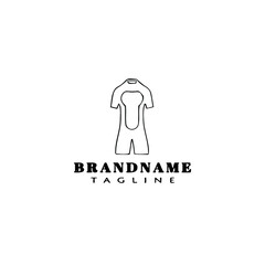 wetsuit logo cartoon icon design template isolated black vector