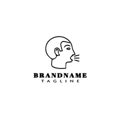 coughing logo cartoon icon design template isolated black vector
