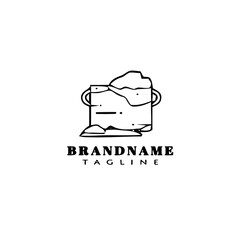 bucket logo cartoon icon design template black isolated illustration