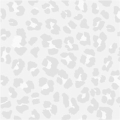 White and gray repeatable, seamless leopard print background.