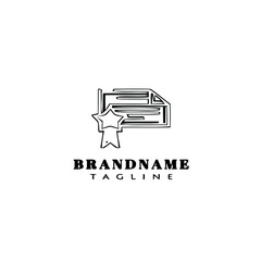 certificate logo cartoon icon design template black isolated vector illustration