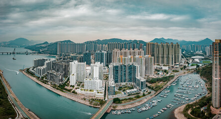 Fototapeta na wymiar Aerial view of Hong Kong City - Tseung Kwan O