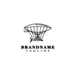 dirigible logo cartoon icon design template black isolated vector illustration