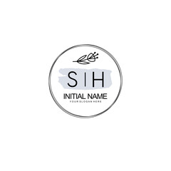 SH Hand drawn wedding monogram logo