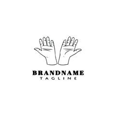 human hand logo cartoon icon design template black isolated vector illustration