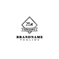 discount 25% logo cartoon icon design template black isolated vector illustration