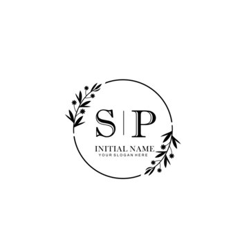 SP Hand drawn wedding monogram logo