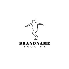 discus thrower logo cartoon icon design template black isolated vector illustration