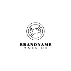 animal fish logo template icon design black isolated vector illustration