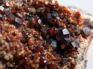 garnet mineral specimen stone rock geology gem crystal - obrazy, fototapety, plakaty